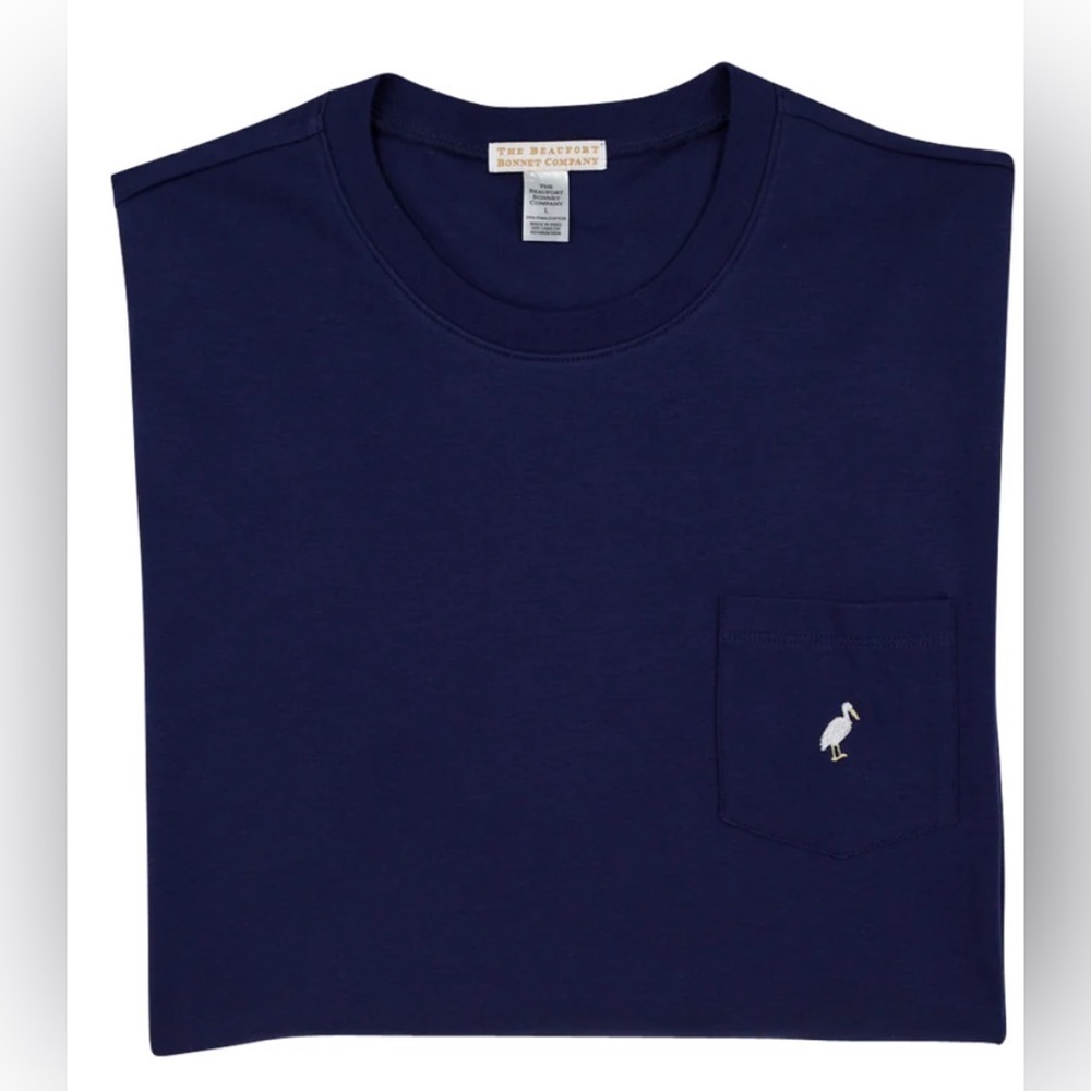 NWT TBBC Men’s L/S Nantucket Navy Carter Crewneck Stork Shirt - Picture 2 of 3